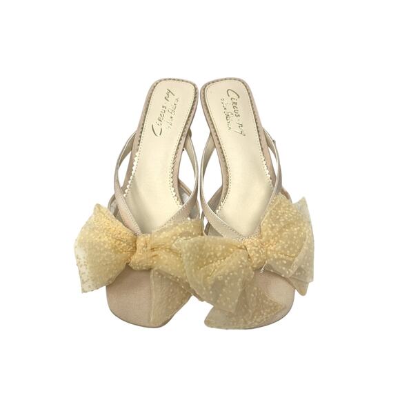 Circus By Sam Edelman Natalina Kitten Heel Sandals Womens Size 9.5 Vanilla Cream - Picture 3 of 7